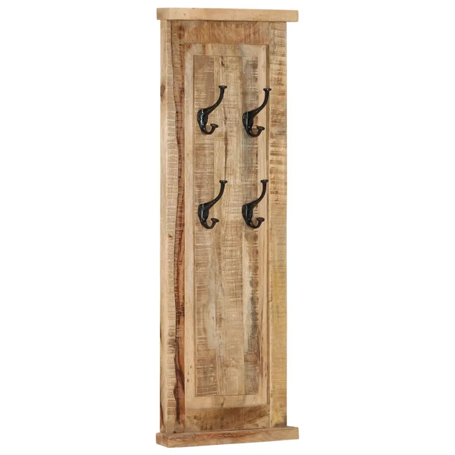 Porte-manteaux 2 pcs Bois massif de manguier 38x100 cm - 13