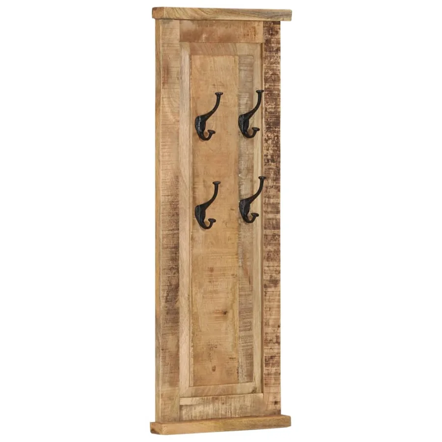 Porte-manteaux 2 pcs Bois massif de manguier 38x100 cm - 2