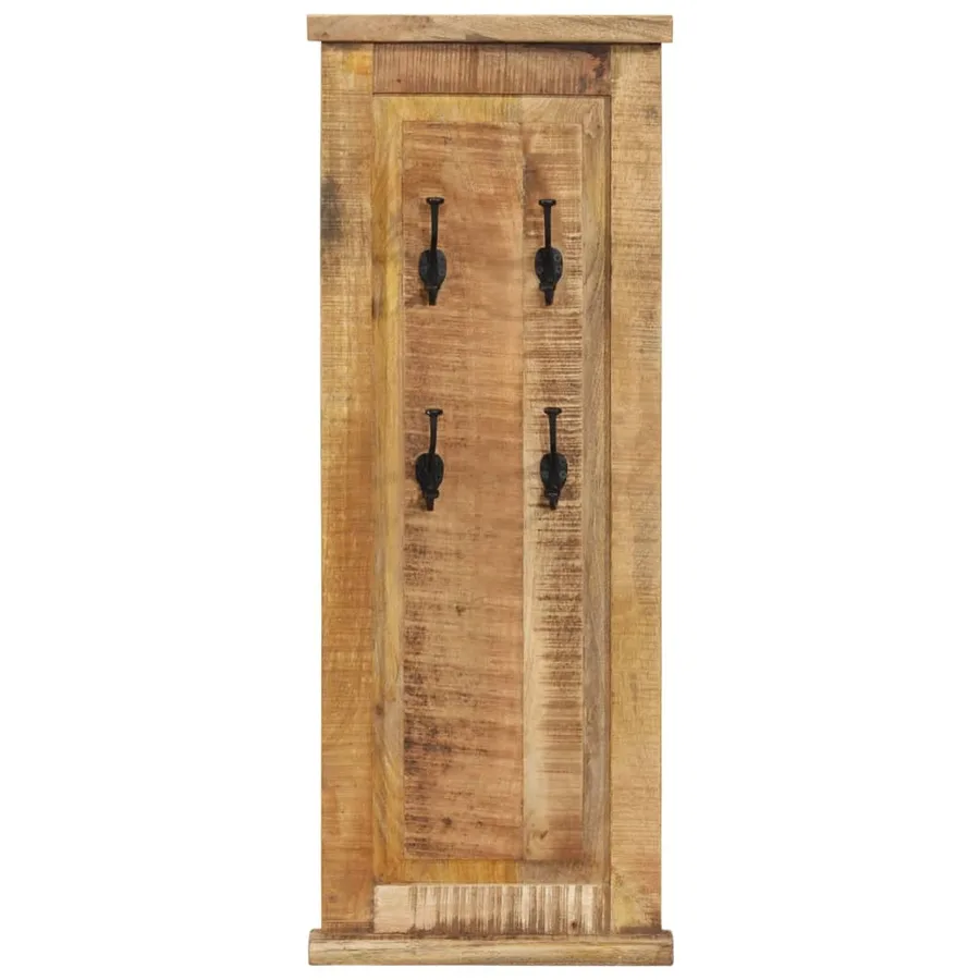 Porte-manteaux 2 pcs Bois massif de manguier 38x100 cm - 4