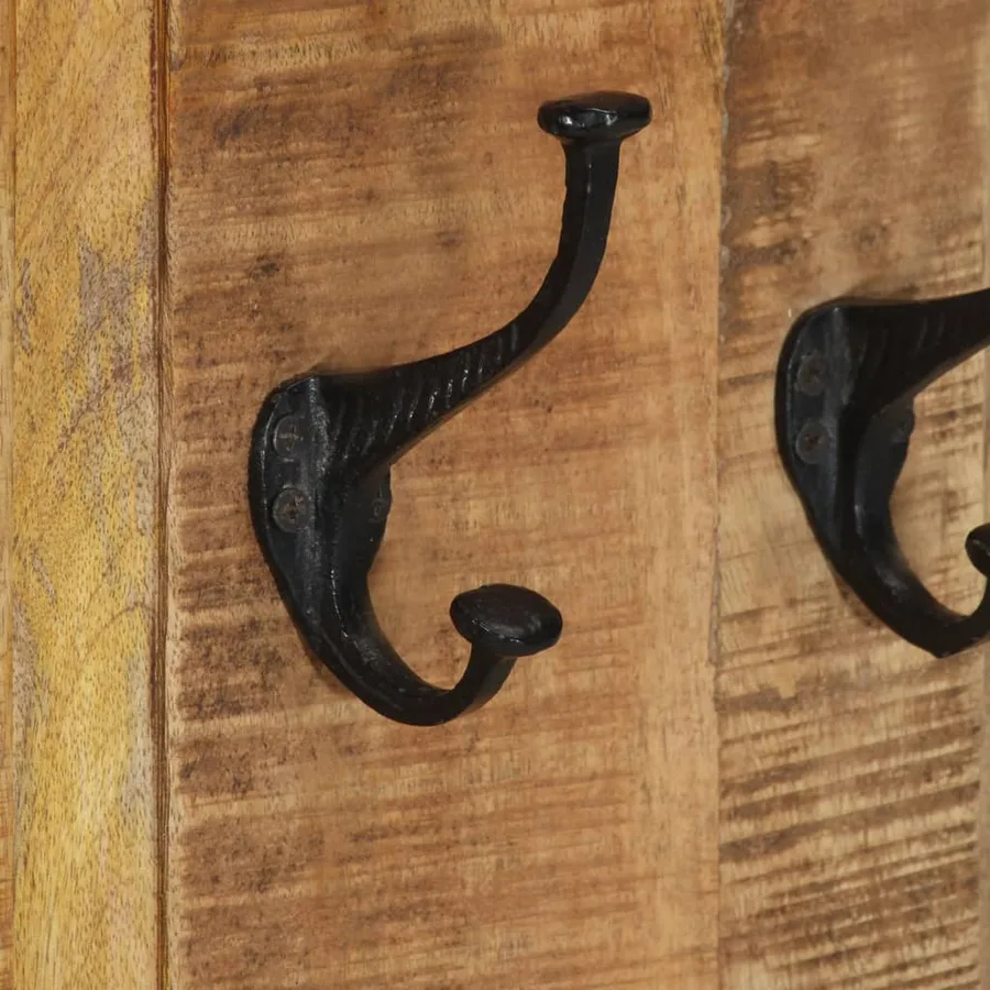 Porte-manteaux 2 pcs Bois massif de manguier 38x100 cm - 7