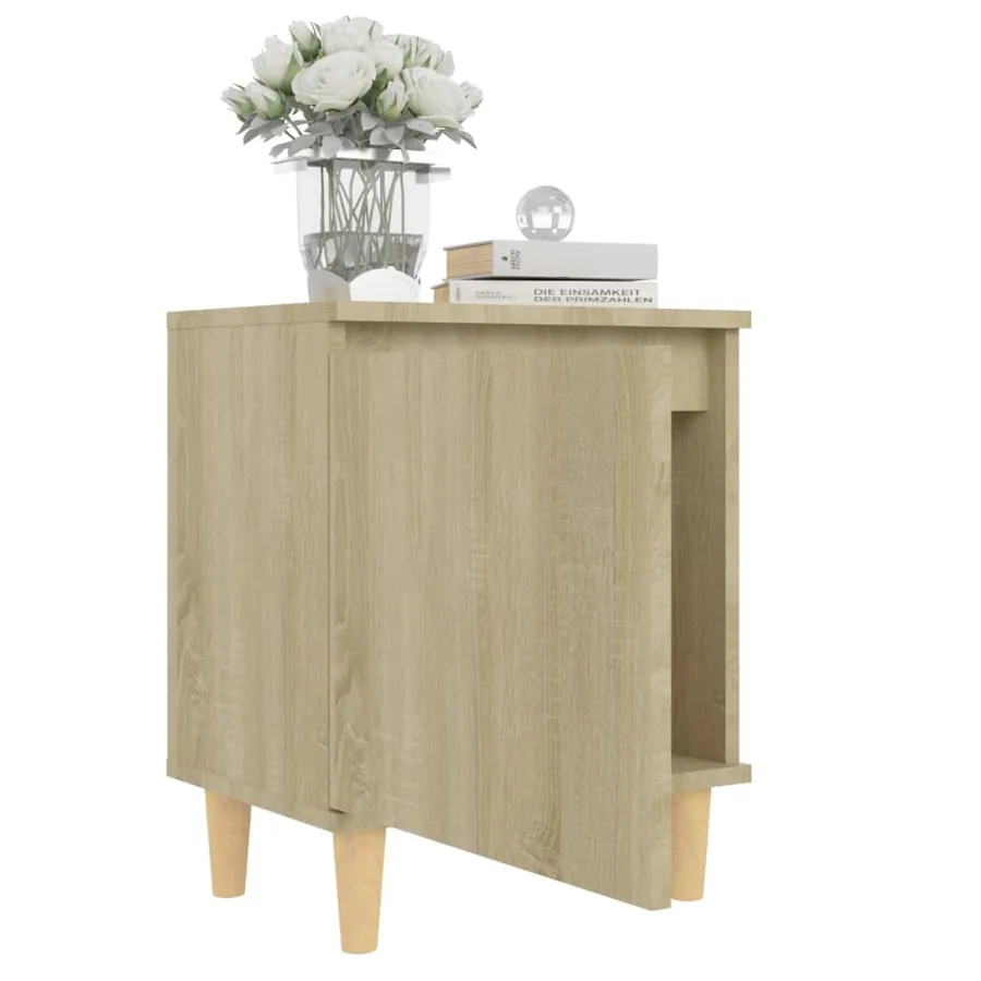 Table de chevet avec pieds en bois Chêne sonoma 40x30x50 cm - 6