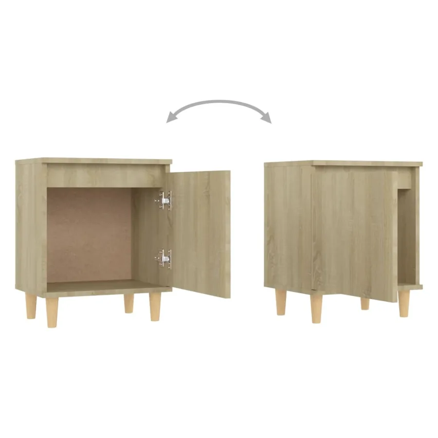 Table de chevet avec pieds en bois Chêne sonoma 40x30x50 cm - 7