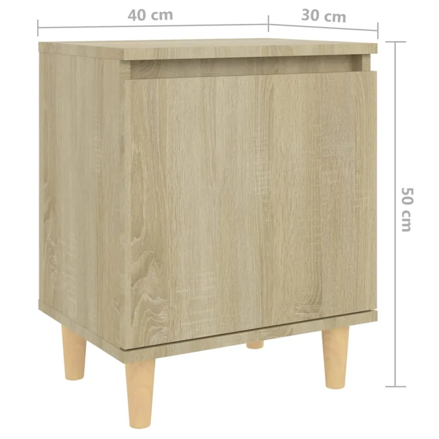 Table de chevet avec pieds en bois Chêne sonoma 40x30x50 cm - 8