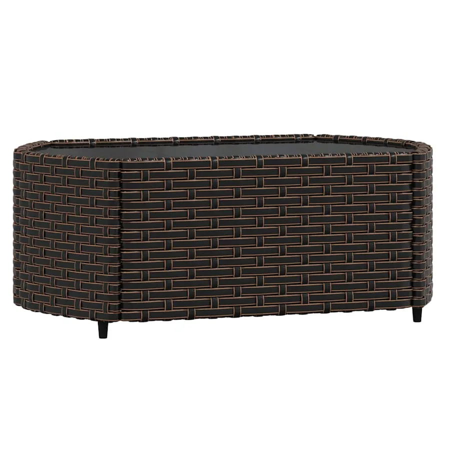 Salon de jardin 3 pcs avec coussins marron résine tressée - 5