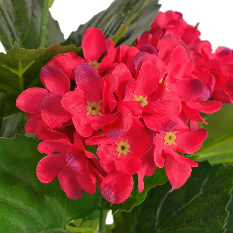 Plante hortensia artificielle avec pot 60 cm Rouge - 2