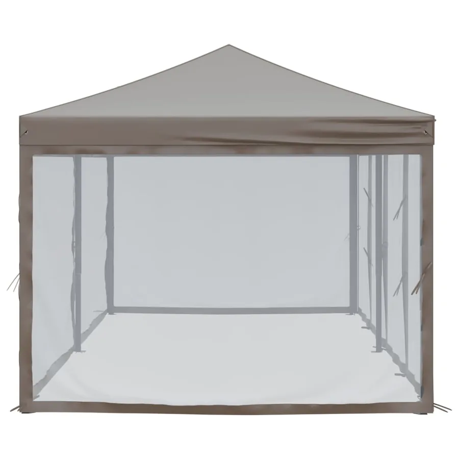 Tente de réception pliable avec parois Taupe 3x6 m - 4