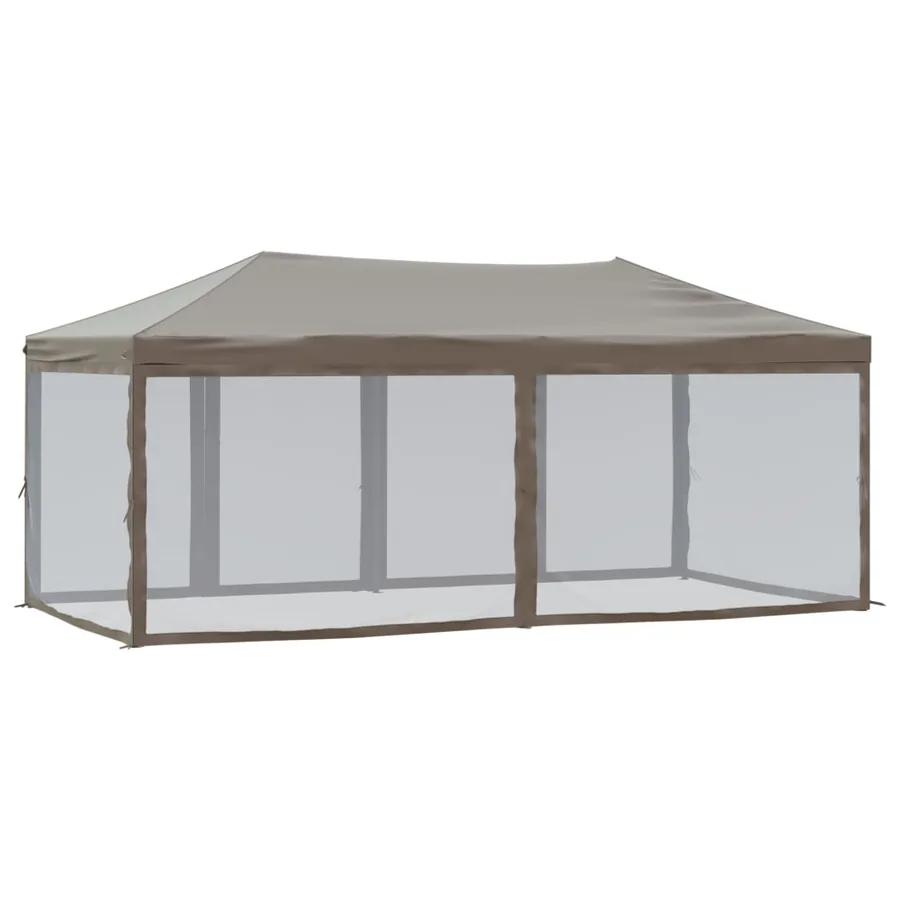 Tente de réception pliable avec parois Taupe 3x6 m - 5
