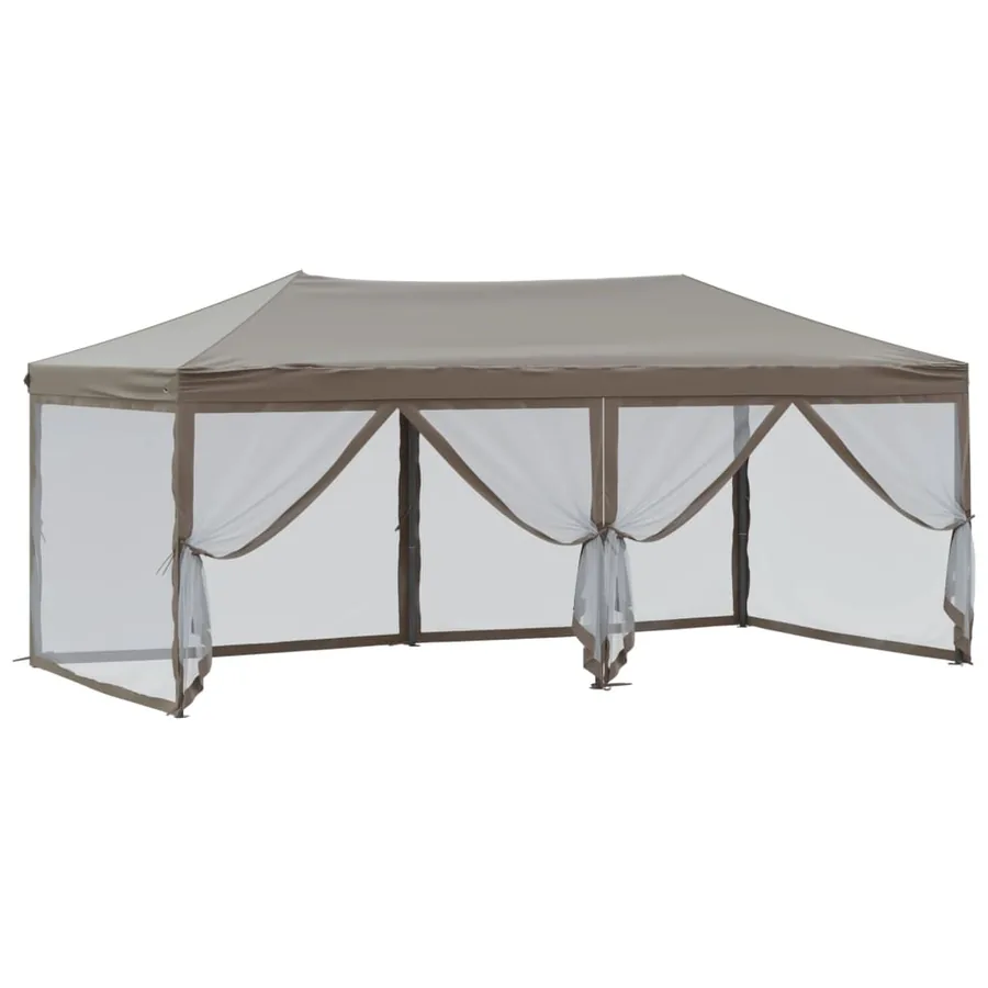 Tente de réception pliable avec parois Taupe 3x6 m - 6