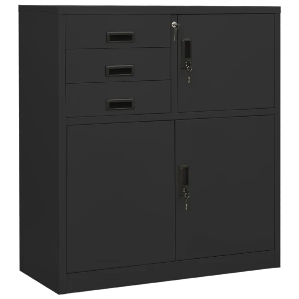 Armoire de bureau Anthracite 90x40x102 cm Acier