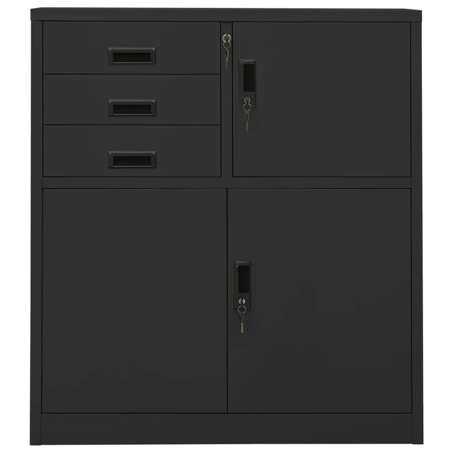 Armoire de bureau Anthracite 90x40x102 cm Acier - 2