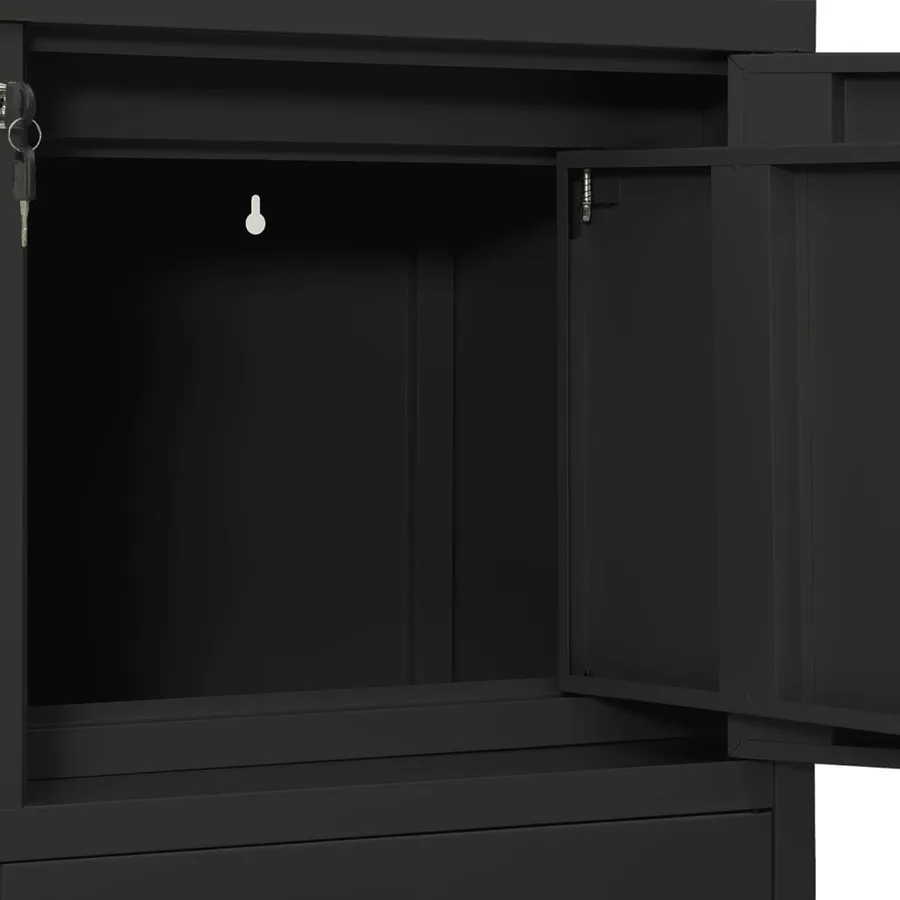 Armoire de bureau Anthracite 90x40x102 cm Acier - 7