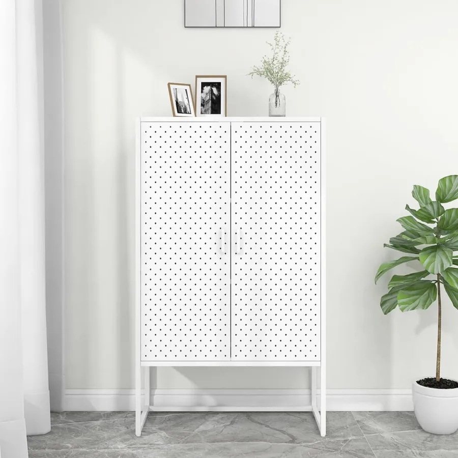 Buffet haut Blanc 80x35x135 cm Acier