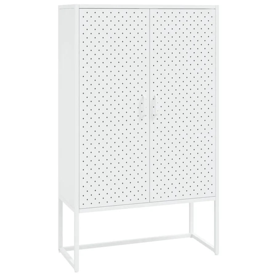 Buffet haut Blanc 80x35x135 cm Acier - 2