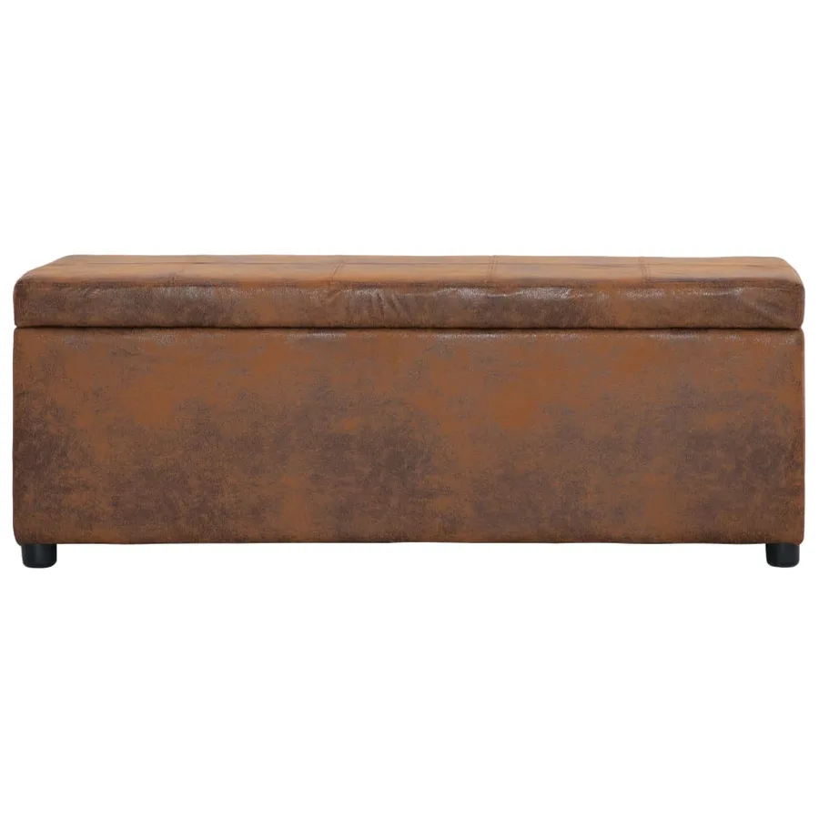 Banc avec compartiment de rangement 116 cm Marron Similicuir - 2