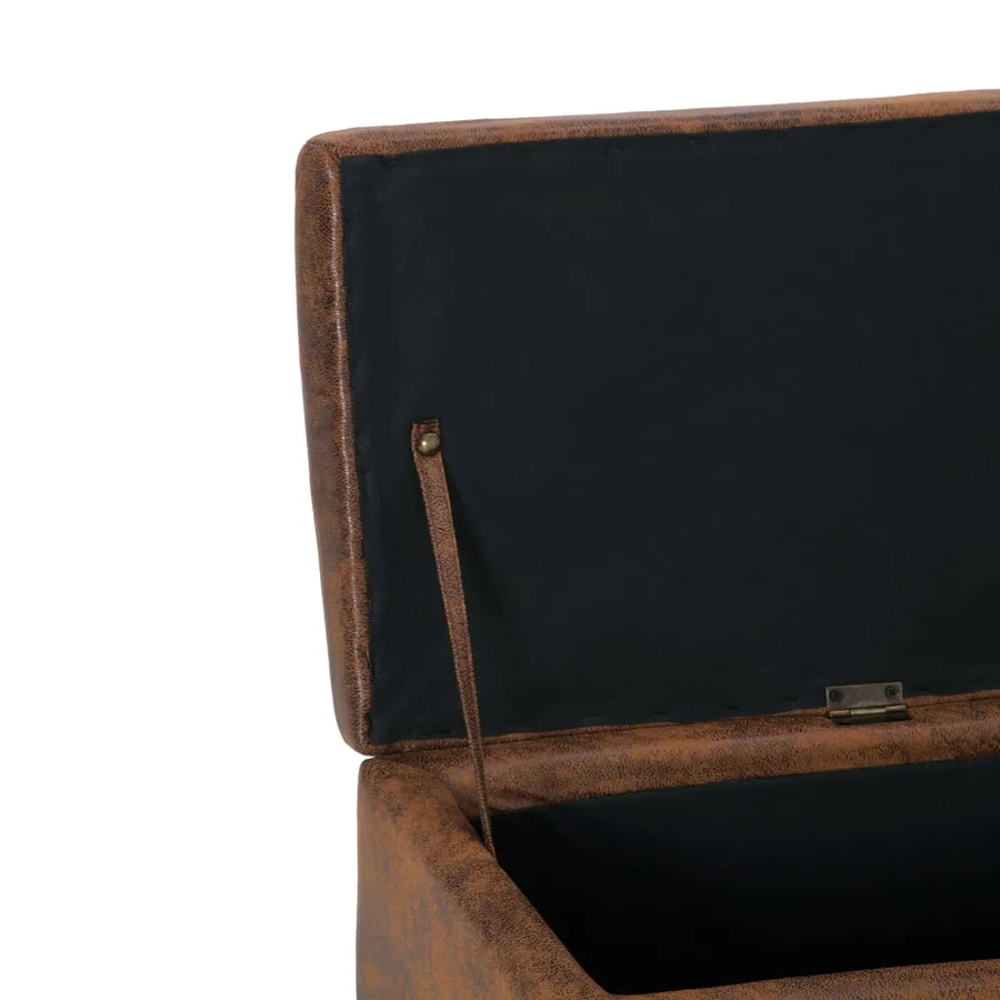 Banc avec compartiment de rangement 116 cm Marron Similicuir - 6