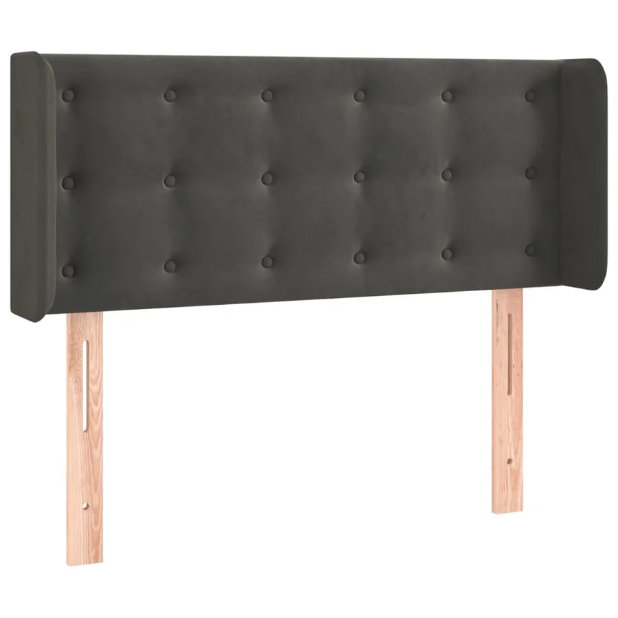 Tête de lit avec oreilles Gris foncé 93x16x78/88 cm Velours - 2