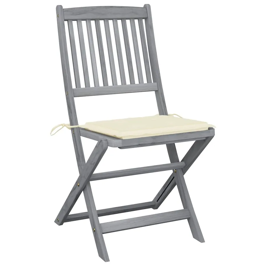 Chaises pliables d'extérieur lot de 2 et coussins Bois d'acacia - 3