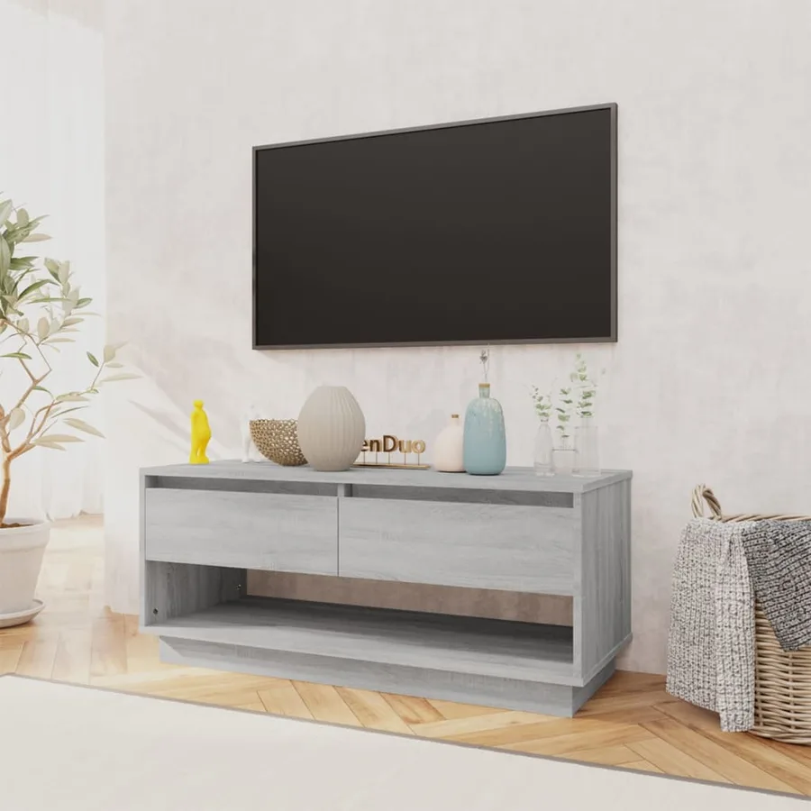 Meuble TV Sonoma gris 102x41x44 cm Bois d'ingénierie - 3