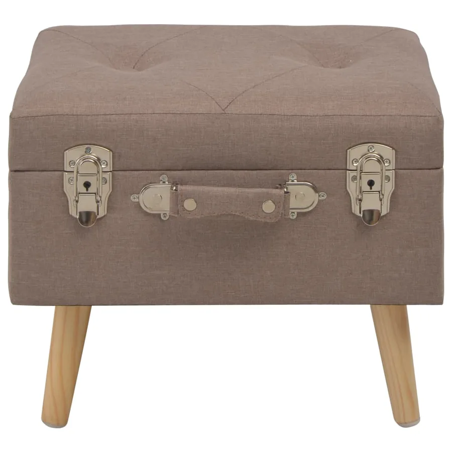 Tabouret de rangement 40 cm Marron Tissu - 2