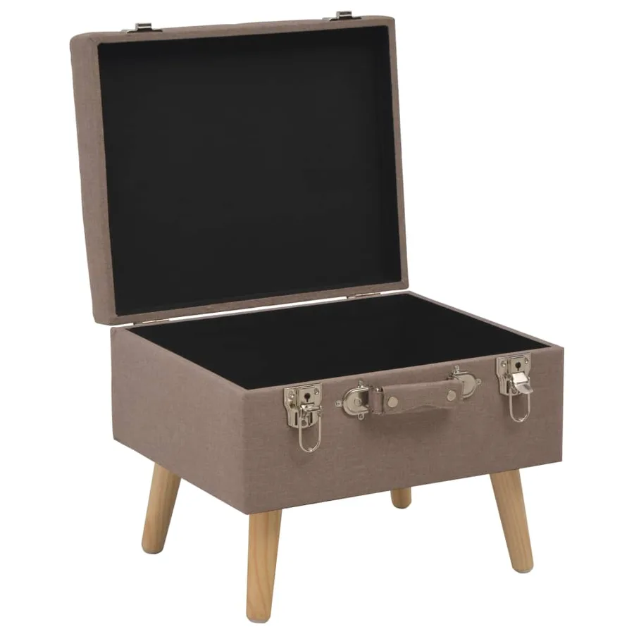 Tabouret de rangement 40 cm Marron Tissu - 5