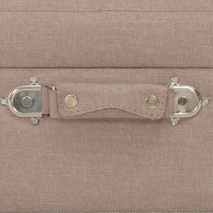 Tabouret de rangement 40 cm Marron Tissu - 7