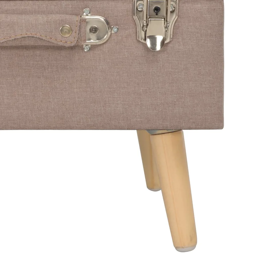 Tabouret de rangement 40 cm Marron Tissu - 8
