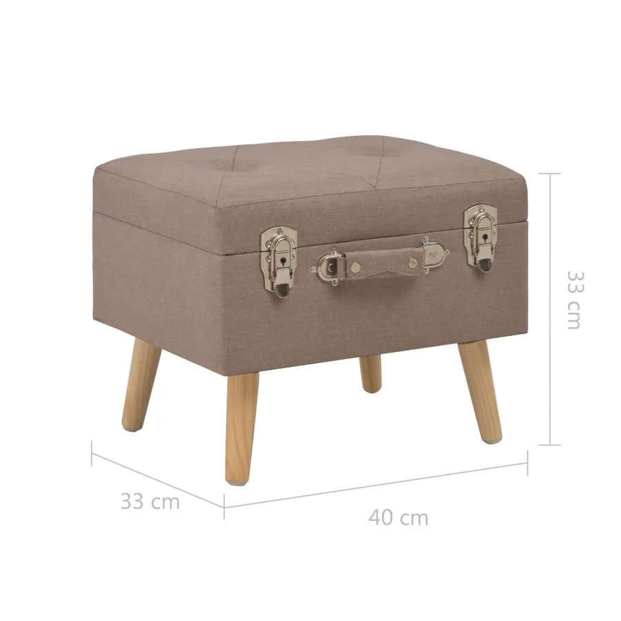 Tabouret de rangement 40 cm Marron Tissu - 9