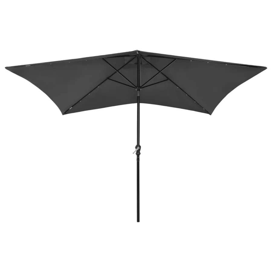 Parasol de jardin avec LED et mât en acier anthracite 2x3 m - 2