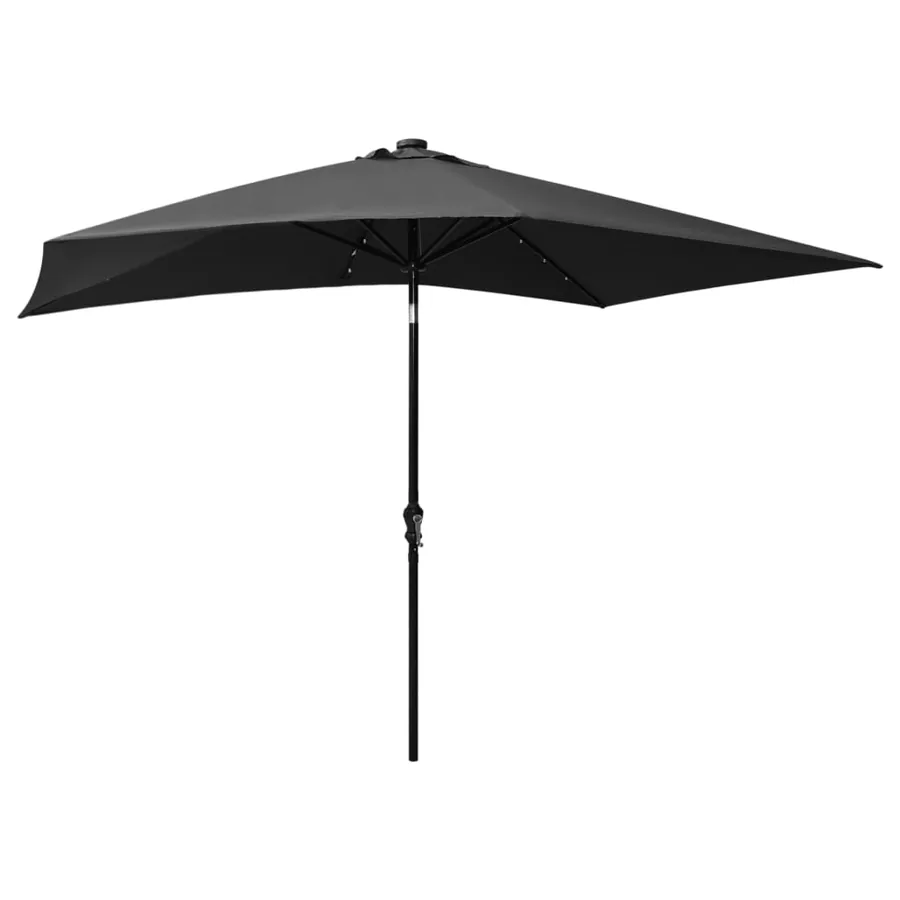 Parasol de jardin avec LED et mât en acier anthracite 2x3 m - 4