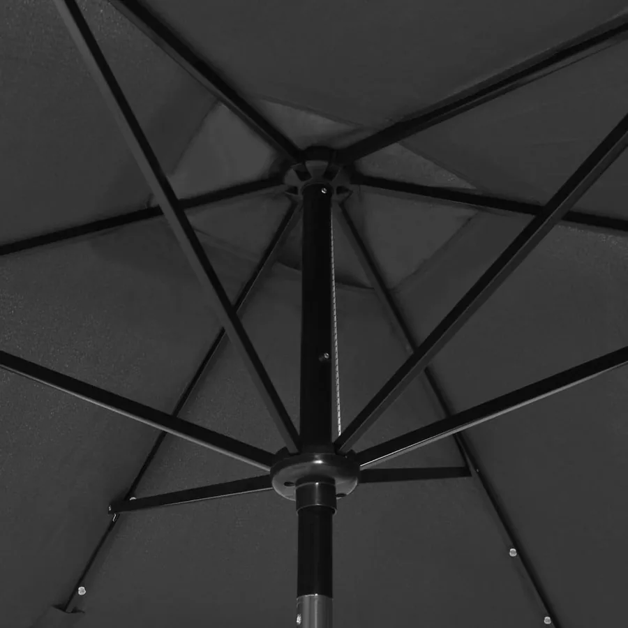 Parasol de jardin avec LED et mât en acier anthracite 2x3 m - 9