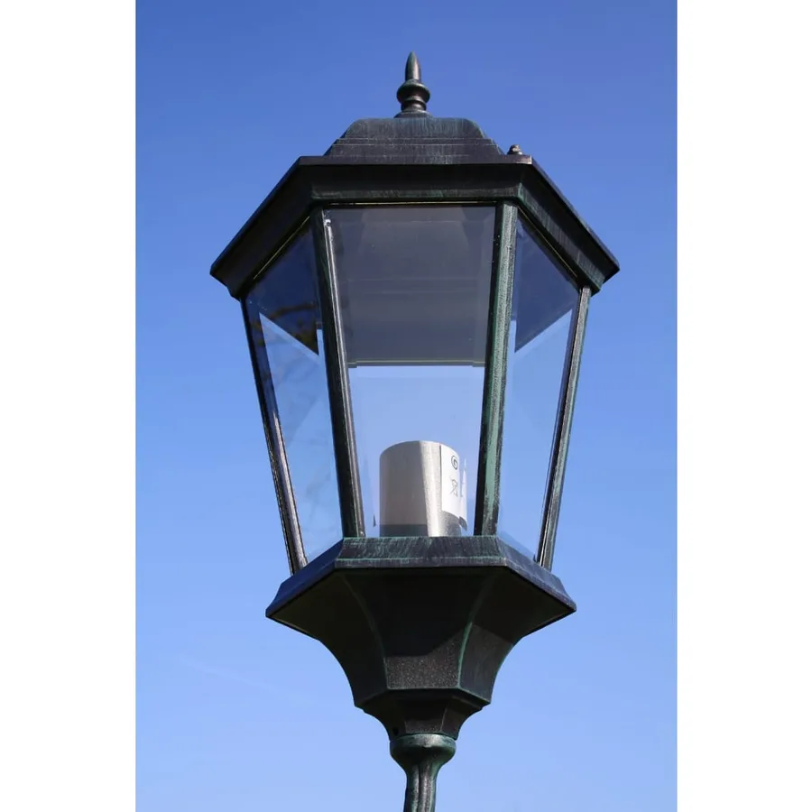Lampadaire de jardin 2 bras 230 cm Vert foncé/Noir Aluminium - 3