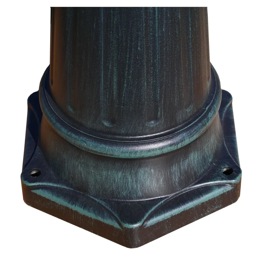Lampadaire de jardin 2 bras 230 cm Vert foncé/Noir Aluminium - 6