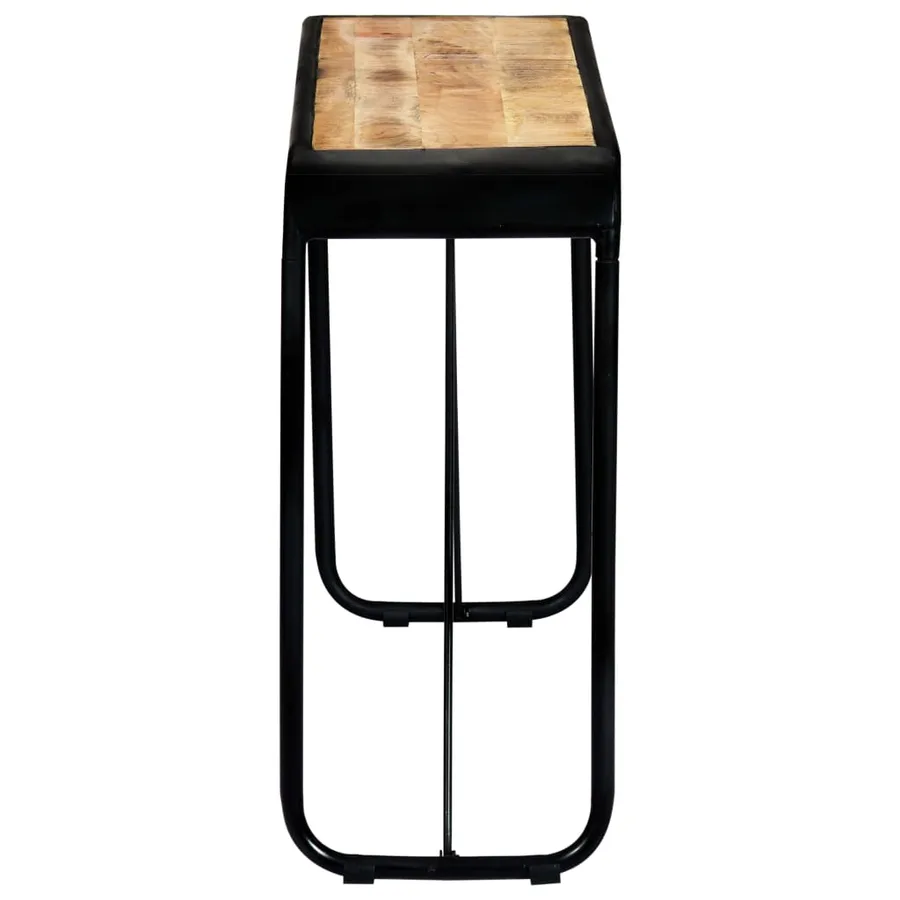 Table console 140 x 35 x 76 cm Bois de manguier massif brut - 4