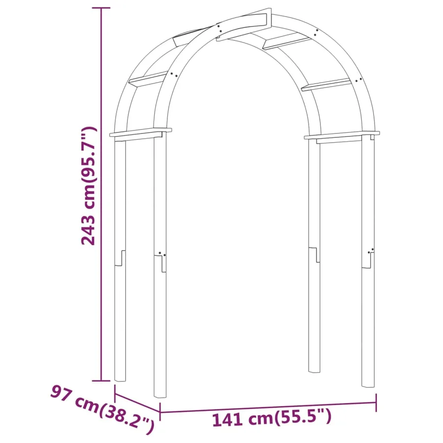 Arche 141x97x243 cm Bois de pin massif imprégné - 6
