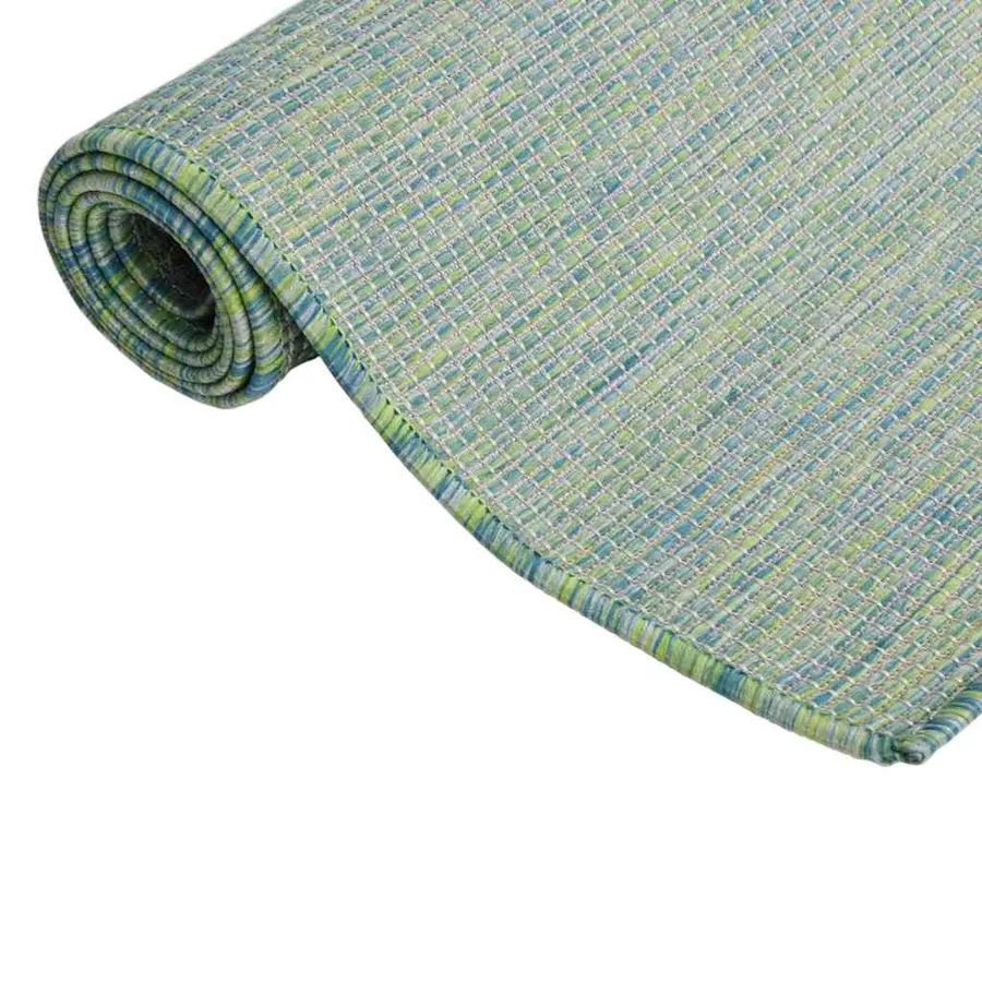 Tapis à tissage plat d'extérieur 100x200 cm Turquoise - 3