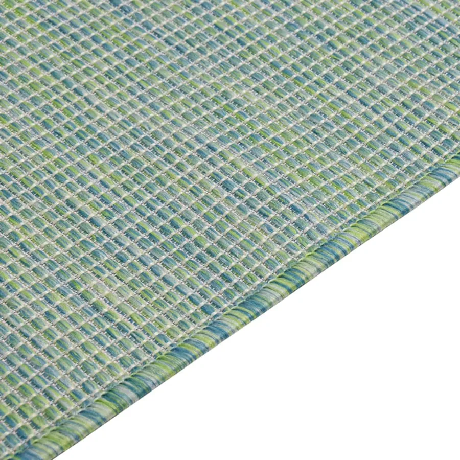 Tapis à tissage plat d'extérieur 100x200 cm Turquoise - 4