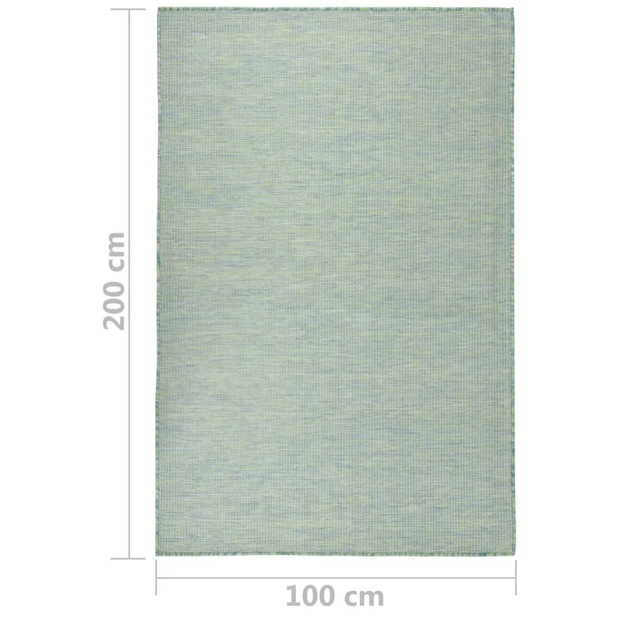 Tapis à tissage plat d'extérieur 100x200 cm Turquoise - 6