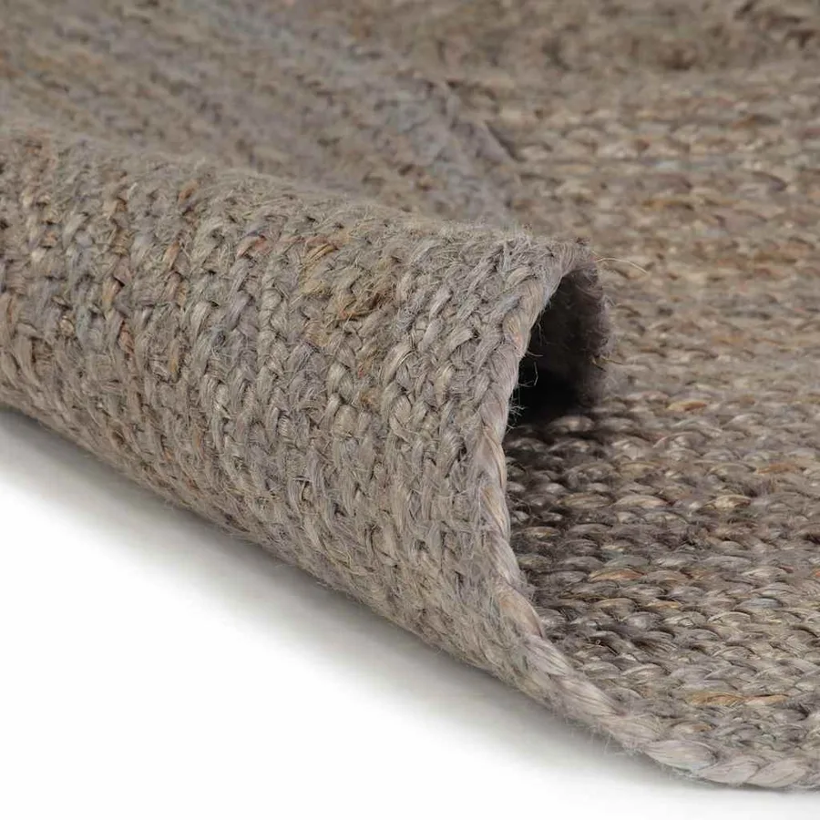 Tapis fait à la main Jute Rond 180 cm Gris - 2