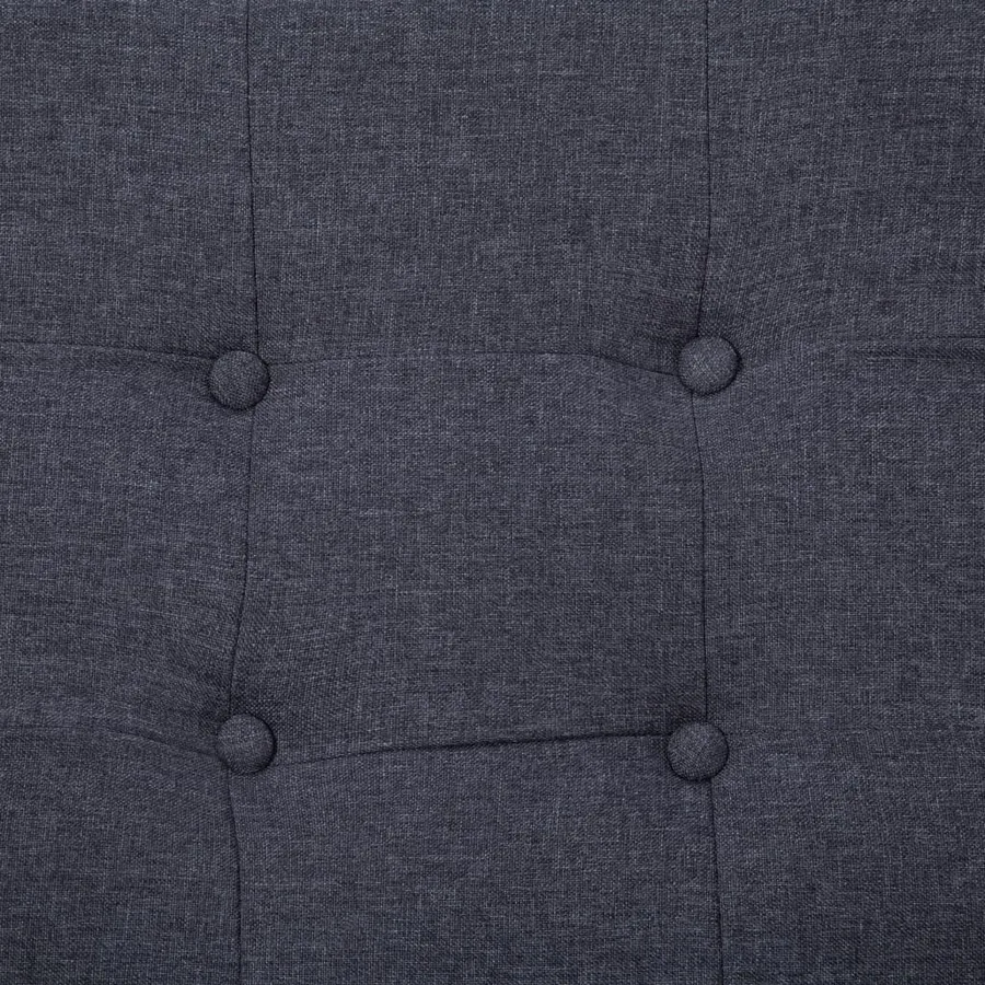 Sofa à 2 places avec accoudoirs Gris foncé Acier et tissu - 7