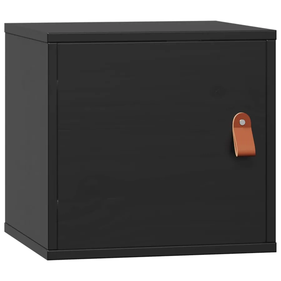 Armoires murales 2 pcs Noir 31,5x30x30 cm Bois de pin massif - 7