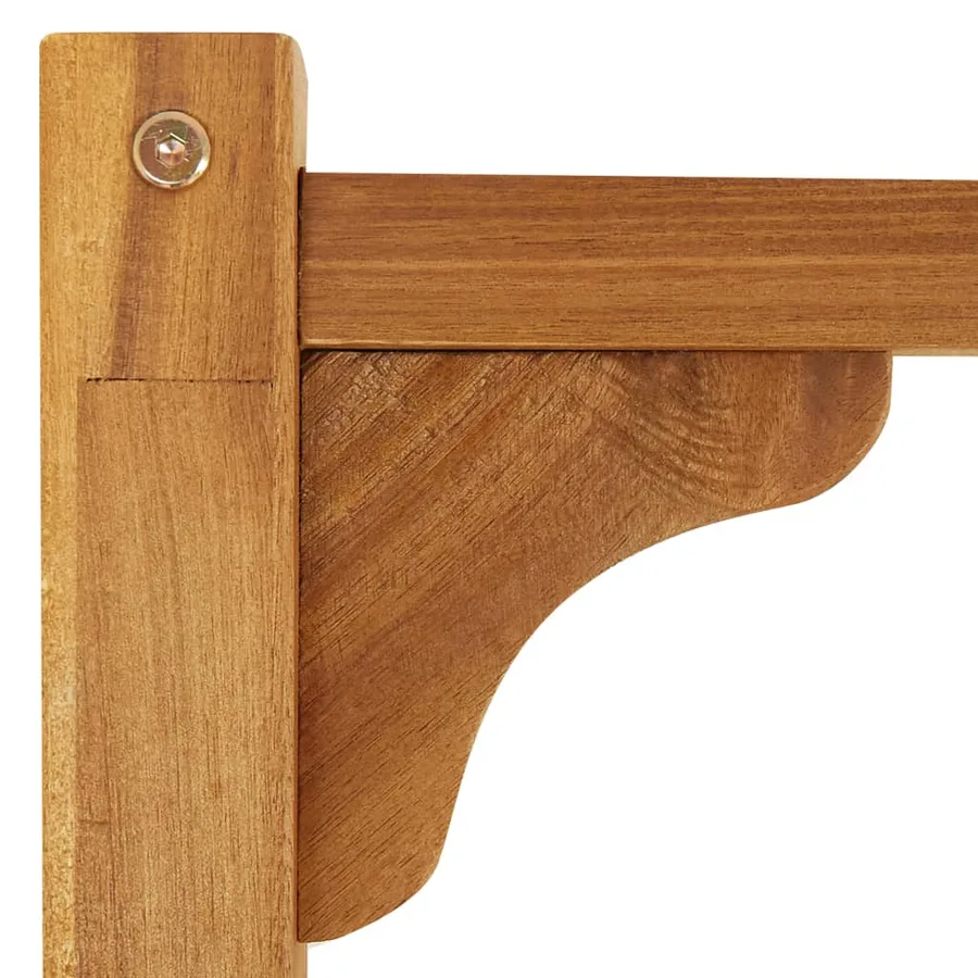 Chaise longue double avec rideaux et coussins Bois d'acacia - 8