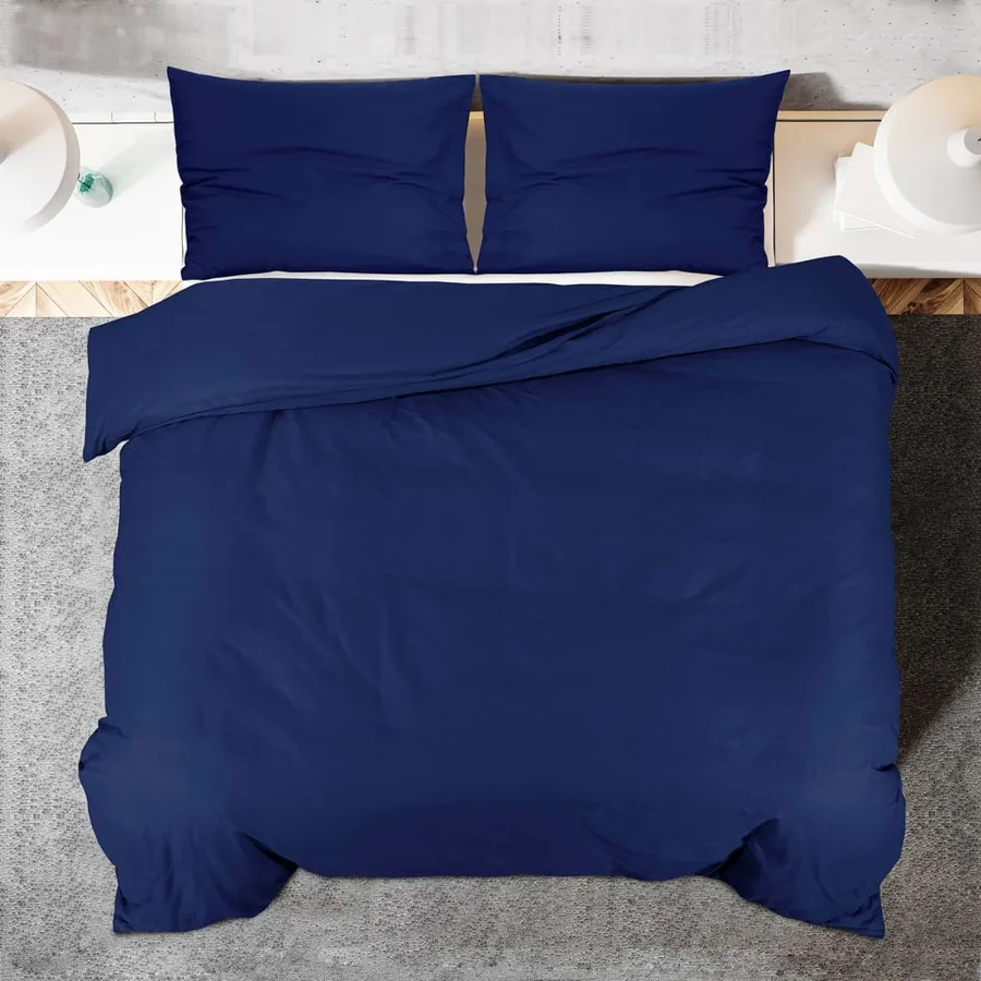 Ensemble de housse de couette Bleu marine 135x200 cm Microfibre - 5