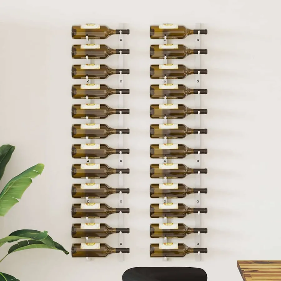 Casier à vin mural pour 12 bouteilles 2 pcs Blanc Fer