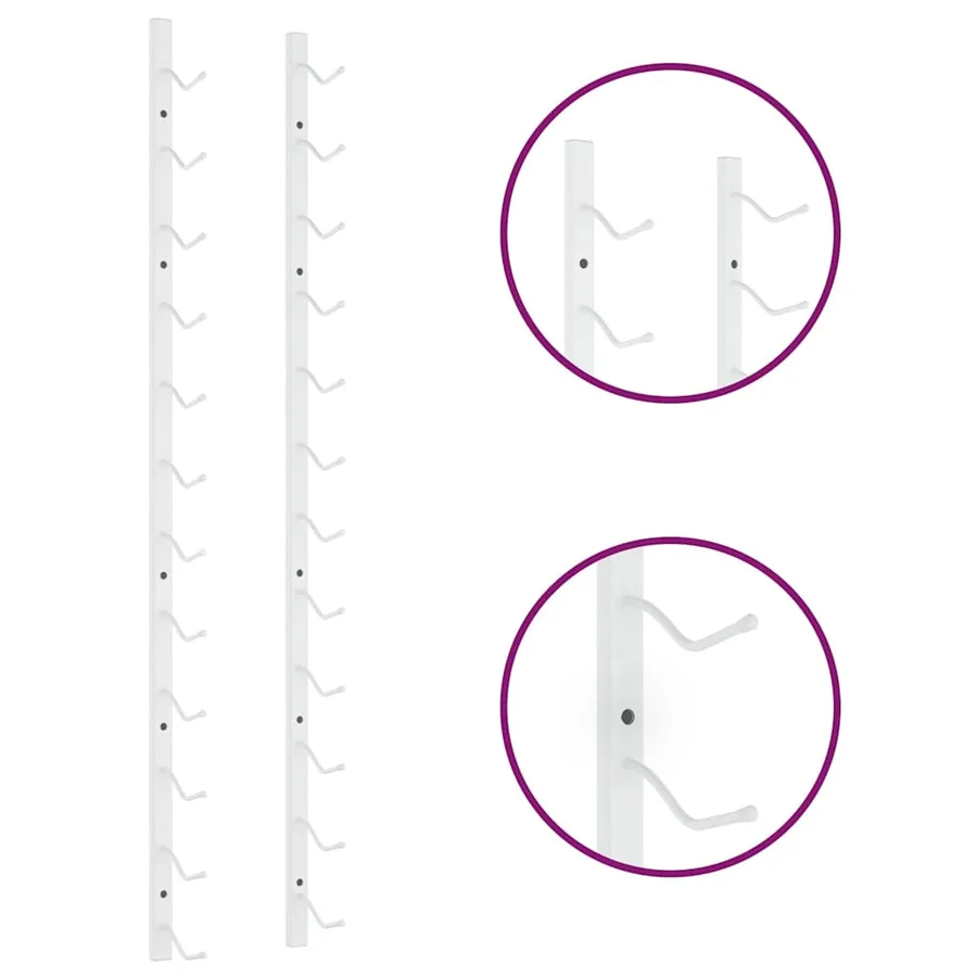 Casier à vin mural pour 12 bouteilles 2 pcs Blanc Fer - 9