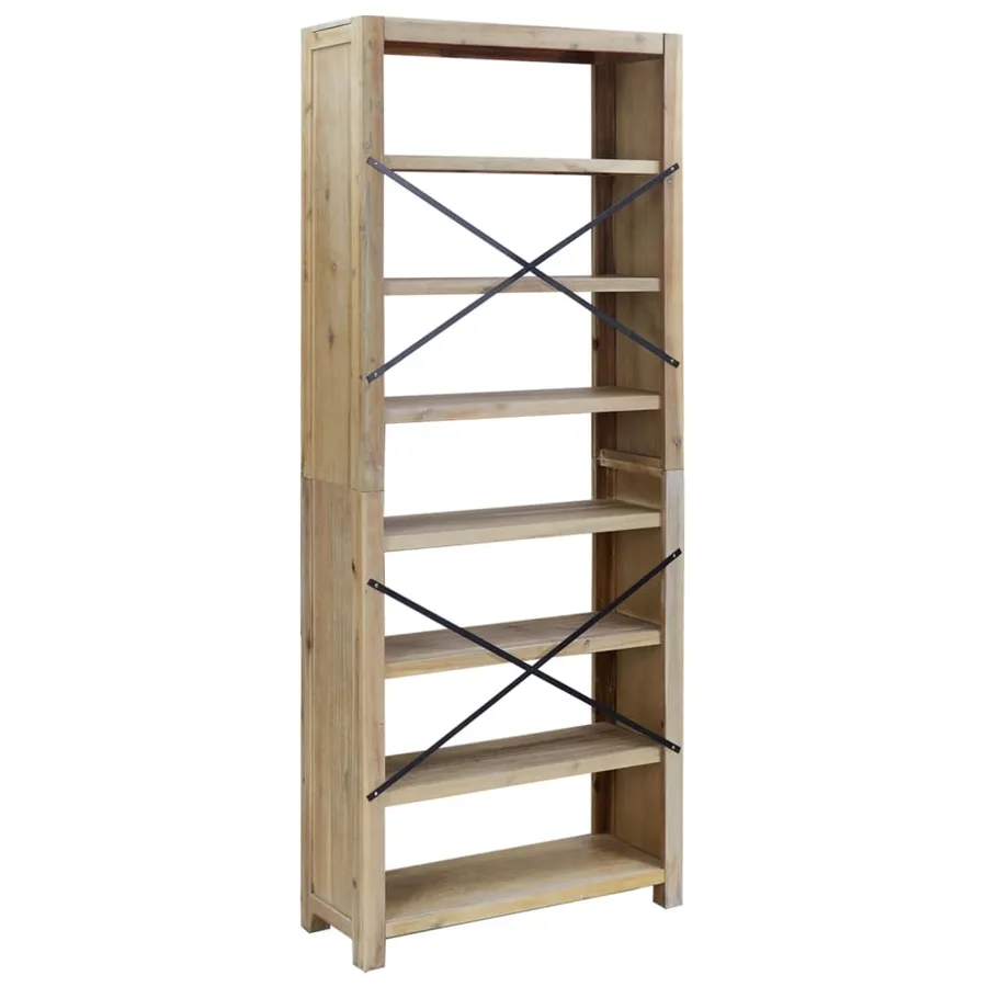Bibliothèque 7 niveaux 80x30x200 cm Bois solide d'acacia - 5