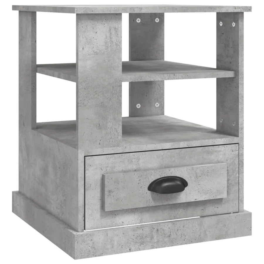Table d'appoint gris béton 50x50x60 cm bois d'ingénierie - 2