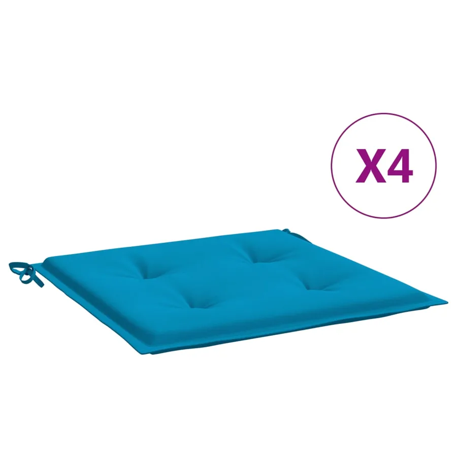 Coussins de chaise jardin lot de 4 bleu 50x50x4 cm tissu oxford - 2