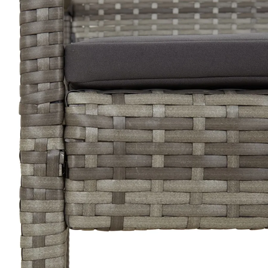 Banc de jardin avec coussin gris 105 cm résine tressée - 6