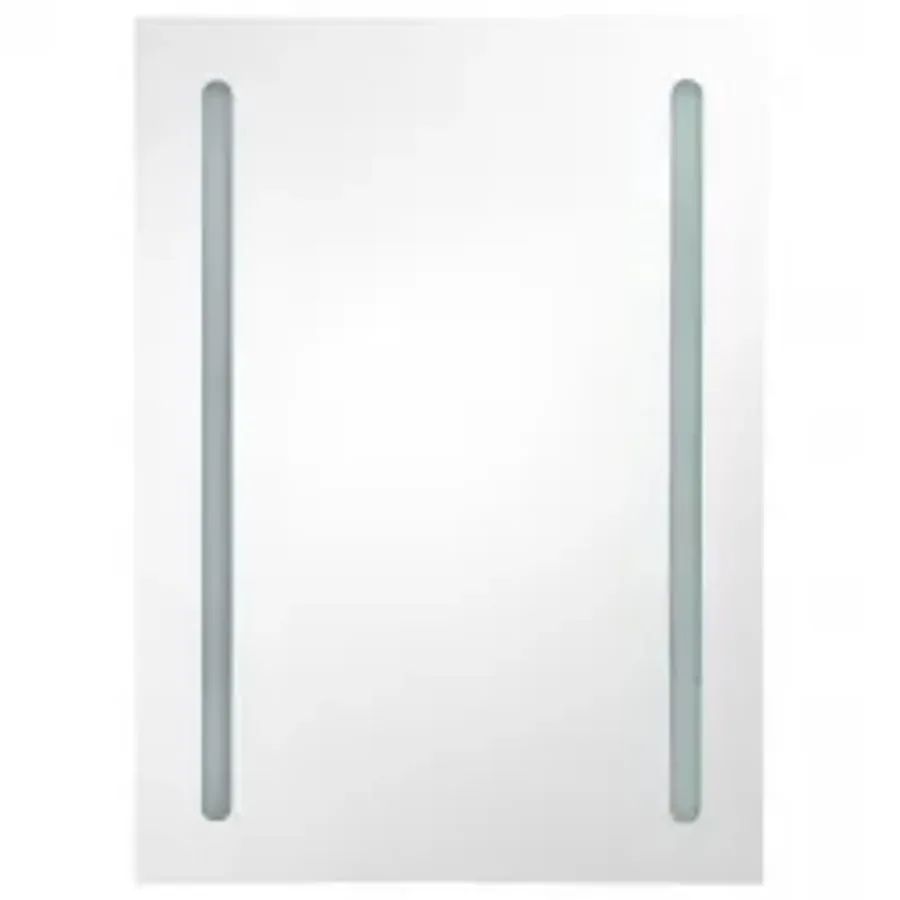 Armoire de salle de bain à miroir LED gris béton 50x13x70 cm - 4