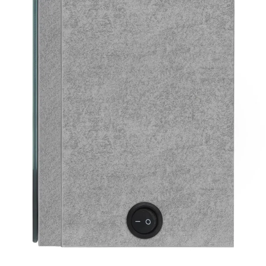Armoire de salle de bain à miroir LED gris béton 50x13x70 cm - 6